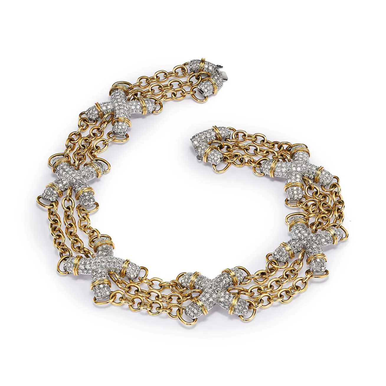 Tiffany & Co. Necklace in Yellow Gold and Platinum with Diamonds | ^ Necklaces & Pendants|Gold Jewelry