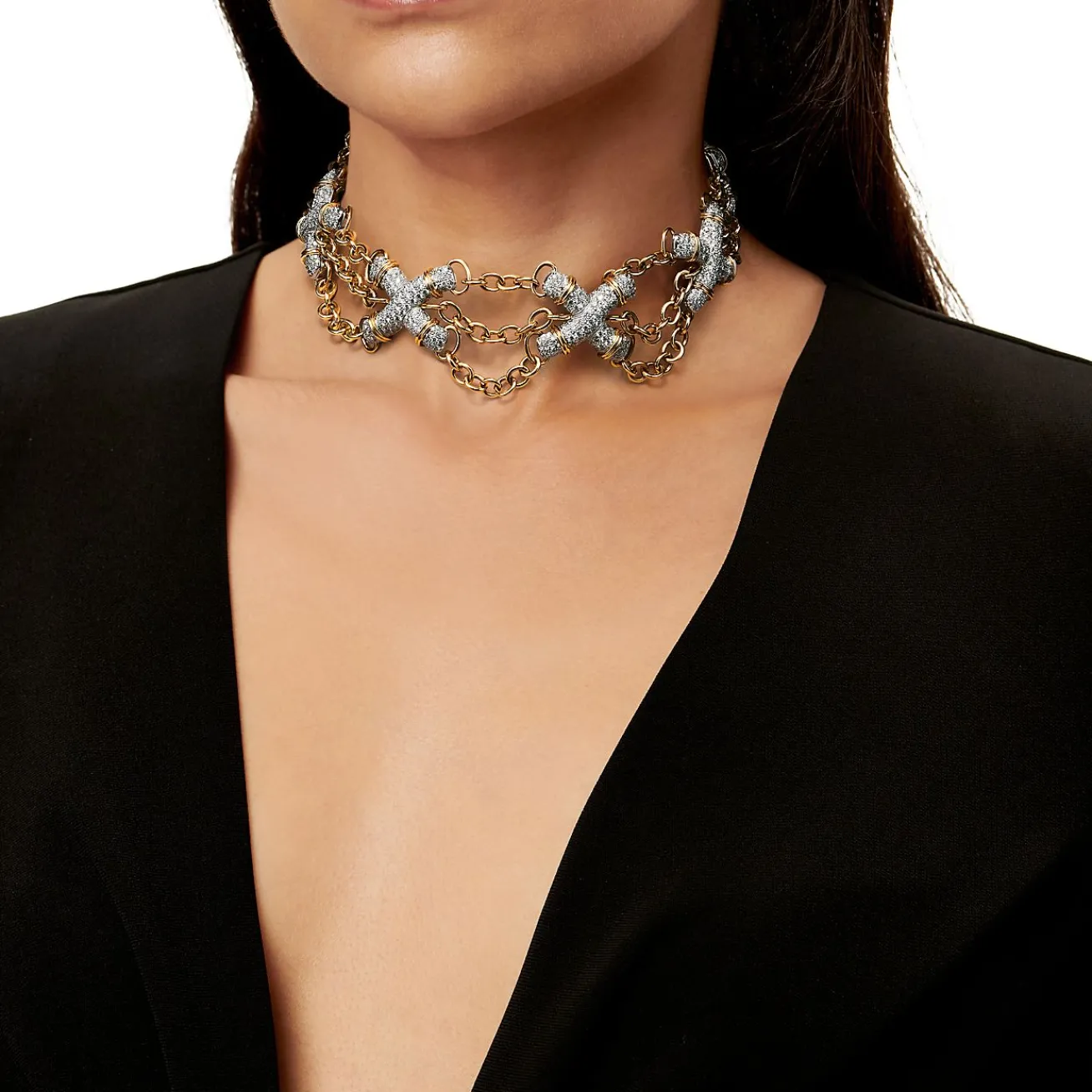 Tiffany & Co. Necklace in Yellow Gold and Platinum with Diamonds | ^ Necklaces & Pendants|Gold Jewelry