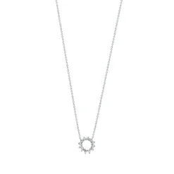 Tiffany & Co. Open circle pendant in platinum with diamonds, mini. | ^ Necklaces & Pendants|Dainty Jewelry