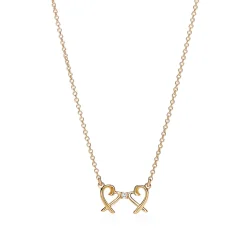 Tiffany & Co. Paloma Picasso® Double Loving Heart pendant in 18k gold with diamonds. | ^ Necklaces & Pendants|Gold Jewelry