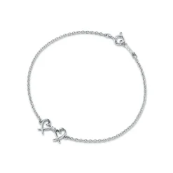 Tiffany & Co. Paloma Picasso® Double Loving Heart bracelet in sterling silver with diamonds. | ^ Bracelets|Sterling Silver Jewelry
