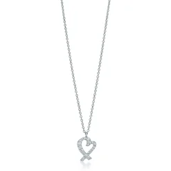 Tiffany & Co. Paloma Picasso® Loving Heart pendant in 18k white gold with diamonds. | ^ Necklaces & Pendants|Diamond Jewelry