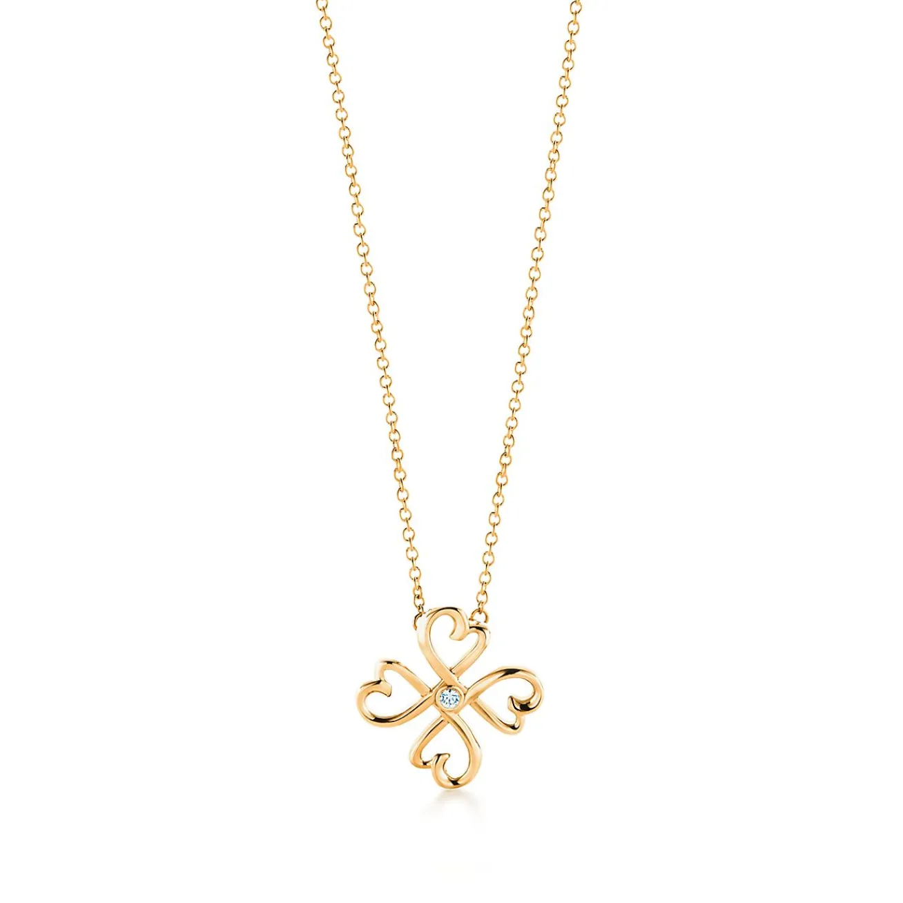 Tiffany & Co. Paloma Picasso® Loving Heart pendant in 18k gold with a diamond. | ^ Necklaces & Pendants|Gold Jewelry