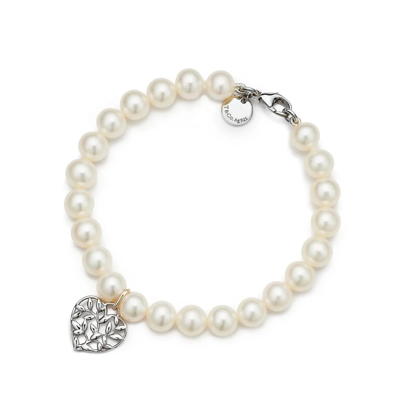 Tiffany & Co. Paloma Picasso® Olive Leaf pearl heart bracelet in sterling silver, medium. | ^ Bracelets|Gifts for Her