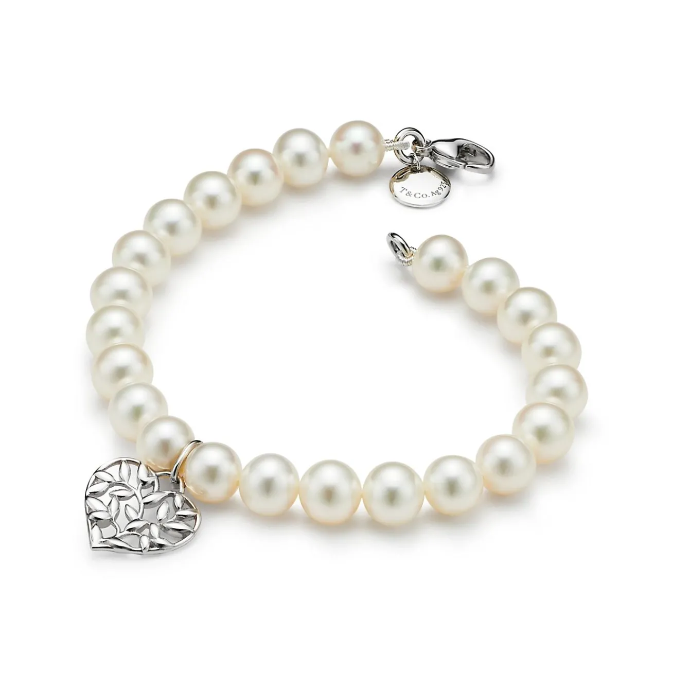 Tiffany & Co. Paloma Picasso® Olive Leaf pearl heart bracelet in sterling silver, medium. | ^ Bracelets|Gifts for Her