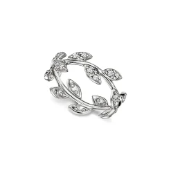 Tiffany & Co. Paloma Picasso® Olive Leaf Ring in White Gold with Diamonds, Narrow | ^ Rings|Diamond Jewelry
