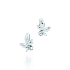 Tiffany & Co. Paloma Picasso® Olive Leaf earrings in sterling silver. | ^ Earrings|Sterling Silver Jewelry