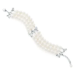 Tiffany & Co. Paloma Picasso® Olive Leaf three-row pearl bracelet in sterling silver. | ^ Bracelets|Sterling Silver Jewelry