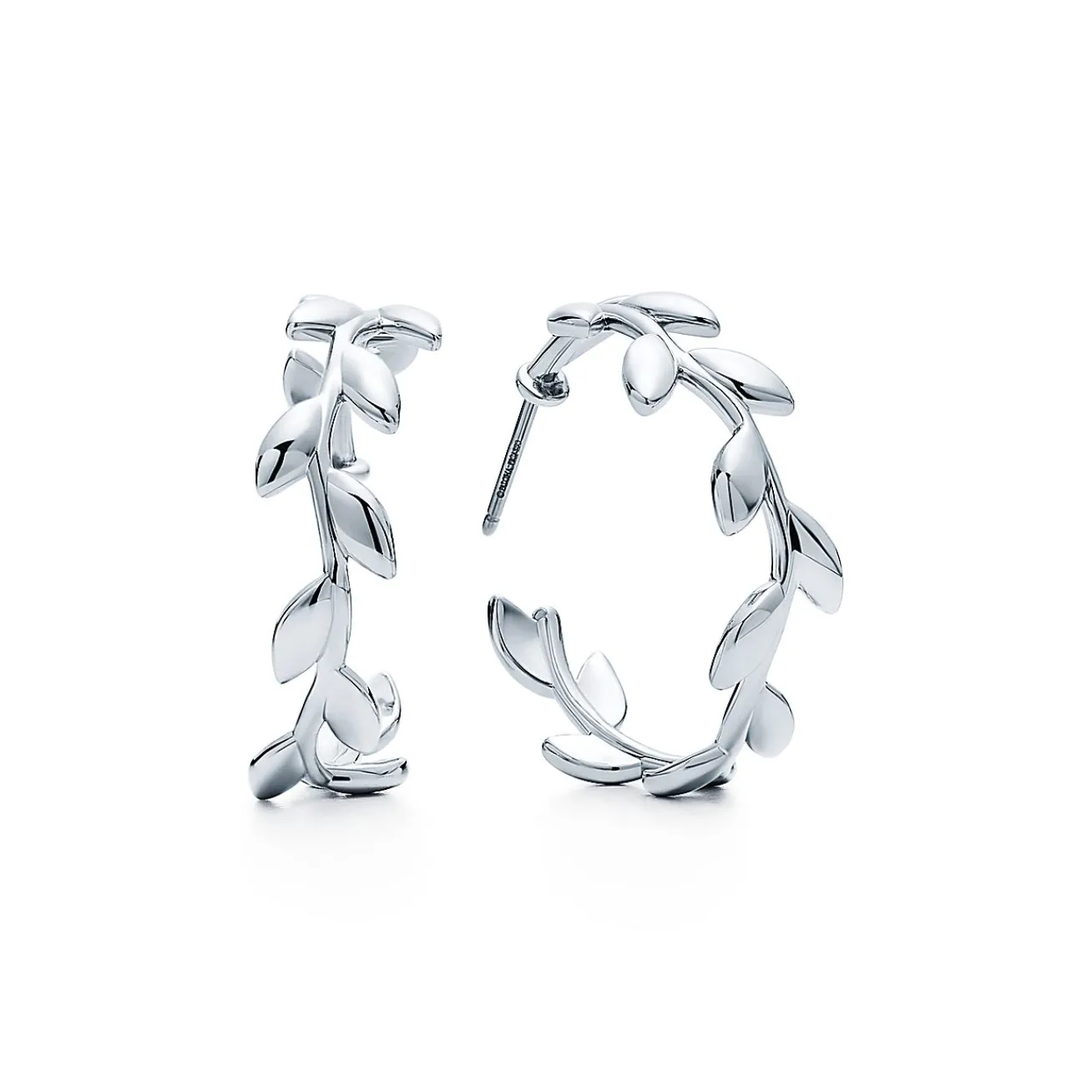 Tiffany & Co. Paloma Picasso® Olive Leaf hoop earrings in sterling silver. | ^ Earrings|Gifts for Her