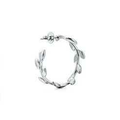 Tiffany & Co. Paloma Picasso® Olive Leaf hoop earrings in sterling silver. | ^ Earrings|Gifts for Her