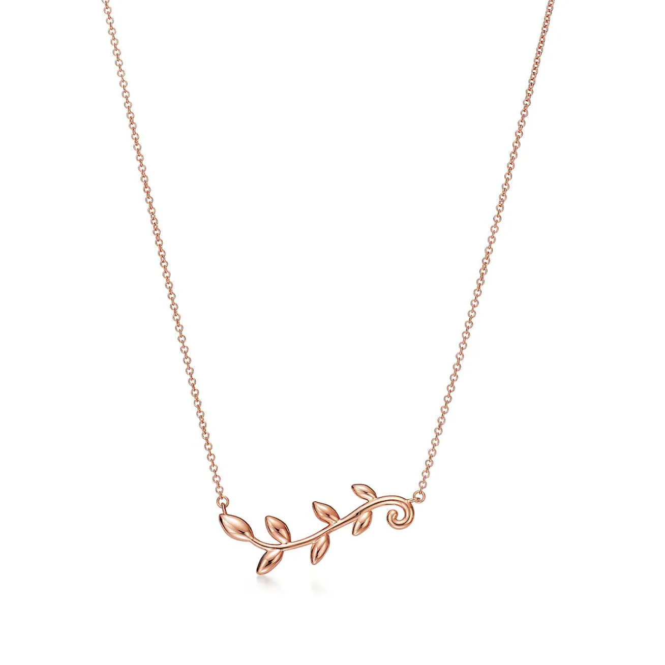 Tiffany & Co. Paloma Picasso® Olive Leaf vine pendant in 18k rose gold. | ^ Necklaces & Pendants|Rose Gold Jewelry