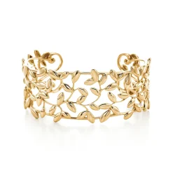 Tiffany & Co. Paloma Picasso® Olive Leaf narrow cuff in 18k gold, medium. | ^ Bracelets|Gold Jewelry