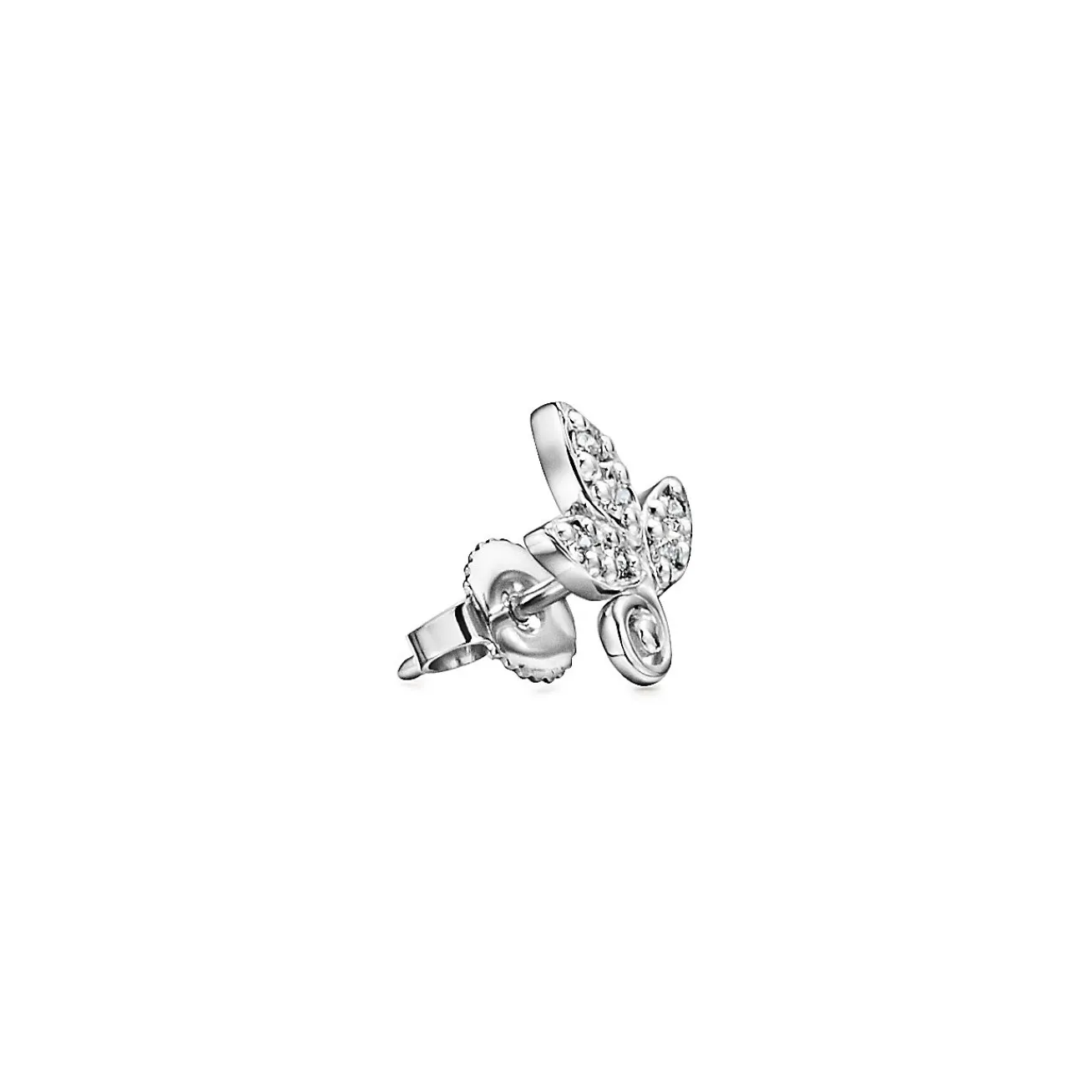 Tiffany & Co. Paloma Picasso® Olive Leaf earrings in 18k white gold with diamonds. | ^ Earrings|Diamond Jewelry