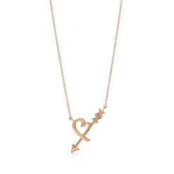 Tiffany & Co. Paloma's Graffiti heart & arrow pendant in 18k rose gold, small. | ^ Necklaces & Pendants|Rose Gold Jewelry