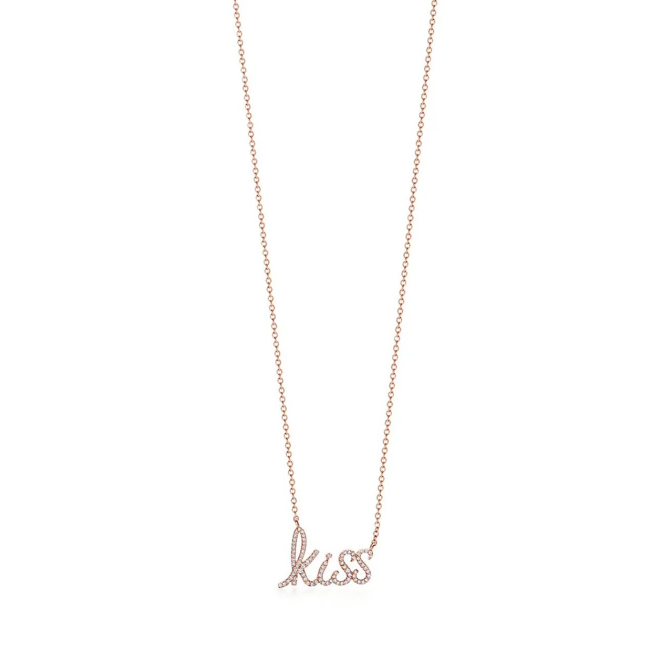 Tiffany & Co. Paloma's Graffiti kiss pendant in 18k rose gold with diamonds, mini. | ^ Necklaces & Pendants|Rose Gold Jewelry