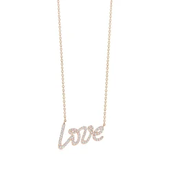 Tiffany & Co. Paloma's Graffiti love pendant in 18k rose gold with diamonds, small. | ^ Necklaces & Pendants|Rose Gold Jewelry