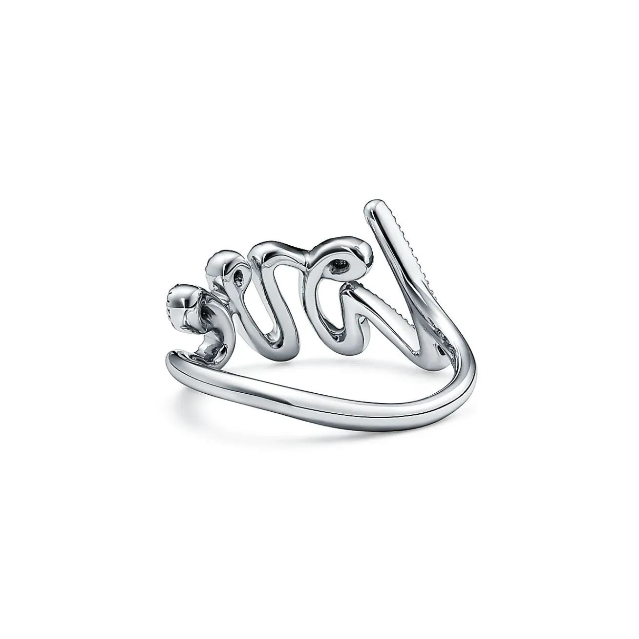 Tiffany & Co. Paloma's Graffiti Love Ring in White Gold with Diamonds, Small | ^ Diamond Jewelry|Paloma Picasso®