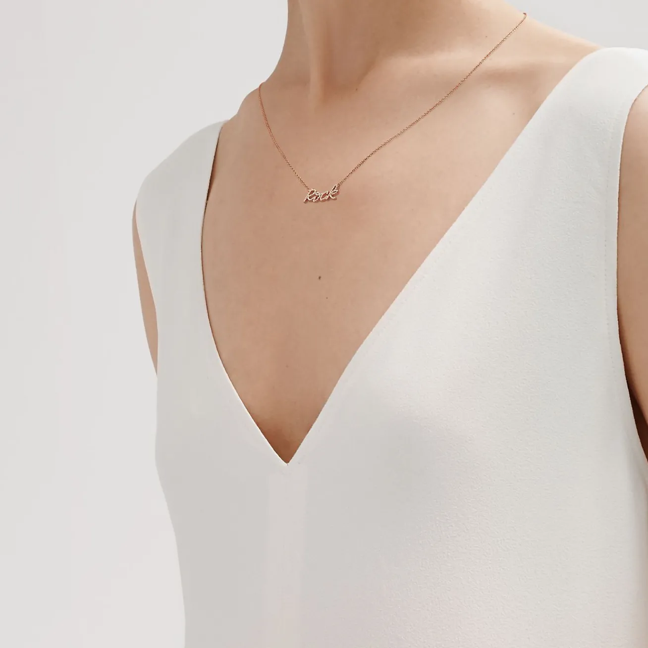 Tiffany & Co. Paloma's Graffiti rock pendant in 18k rose gold with diamonds. | ^ Necklaces & Pendants|Rose Gold Jewelry