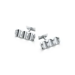 Tiffany & Co. Paloma's Groove™ bar cuff links in sterling silver. | ^ Paloma Picasso®|Him
