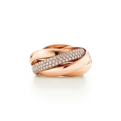 Tiffany & Co. Paloma's Melody five-band ring in 18k rose gold with diamonds. | ^ Rings|Rose Gold Jewelry