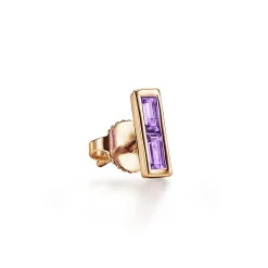 Tiffany & Co. Paloma's Studio bar earrings in 18k gold with baguette amethysts. | ^ Earrings|Gold Jewelry