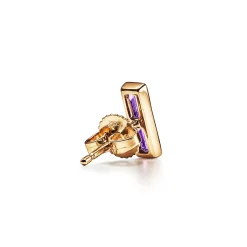 Tiffany & Co. Paloma's Studio bar earrings in 18k gold with baguette amethysts. | ^ Earrings|Gold Jewelry