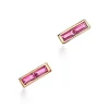 Tiffany & Co. Paloma's Studio bar earrings in 18k gold with baguette rubellites. | ^ Earrings|Gold Jewelry
