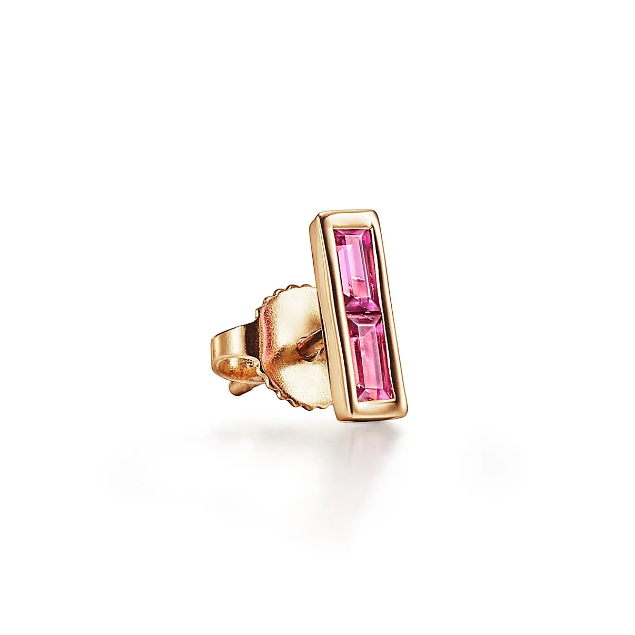 Tiffany & Co. Paloma's Studio bar earrings in 18k gold with baguette rubellites. | ^ Earrings|Gold Jewelry