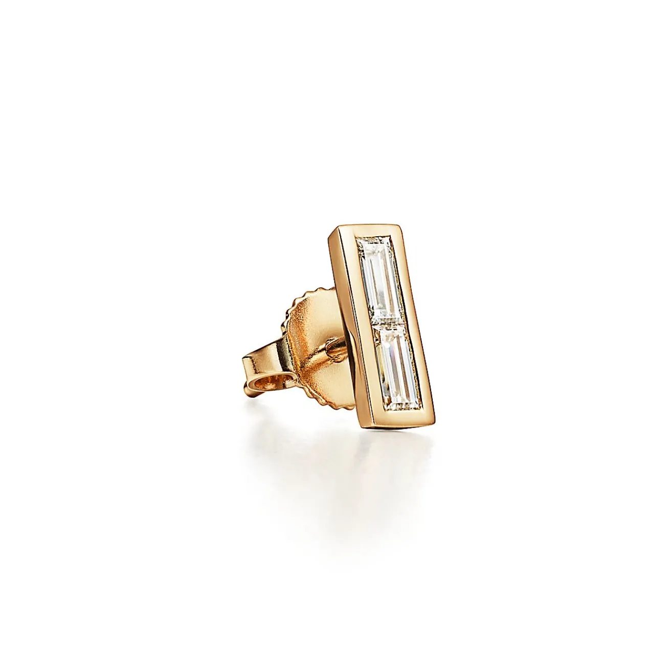 Tiffany & Co. Paloma's Studio bar earrings in 18k gold with baguette diamonds. | ^ Earrings|Dainty Jewelry