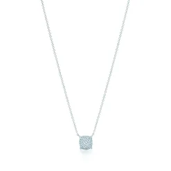 Tiffany & Co. Paloma's Sugar Stacks pendant in 18k white gold with diamonds. | ^ Necklaces & Pendants|Diamond Jewelry
