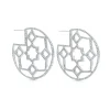 Tiffany & Co. Paloma's Zellige medallion hoop earrings with diamonds in 18k white gold. | ^ Diamond Jewelry