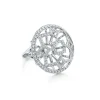 Tiffany & Co. Paloma's Zellige medallion ring with diamonds in 18k white gold. | ^ Diamond Jewelry