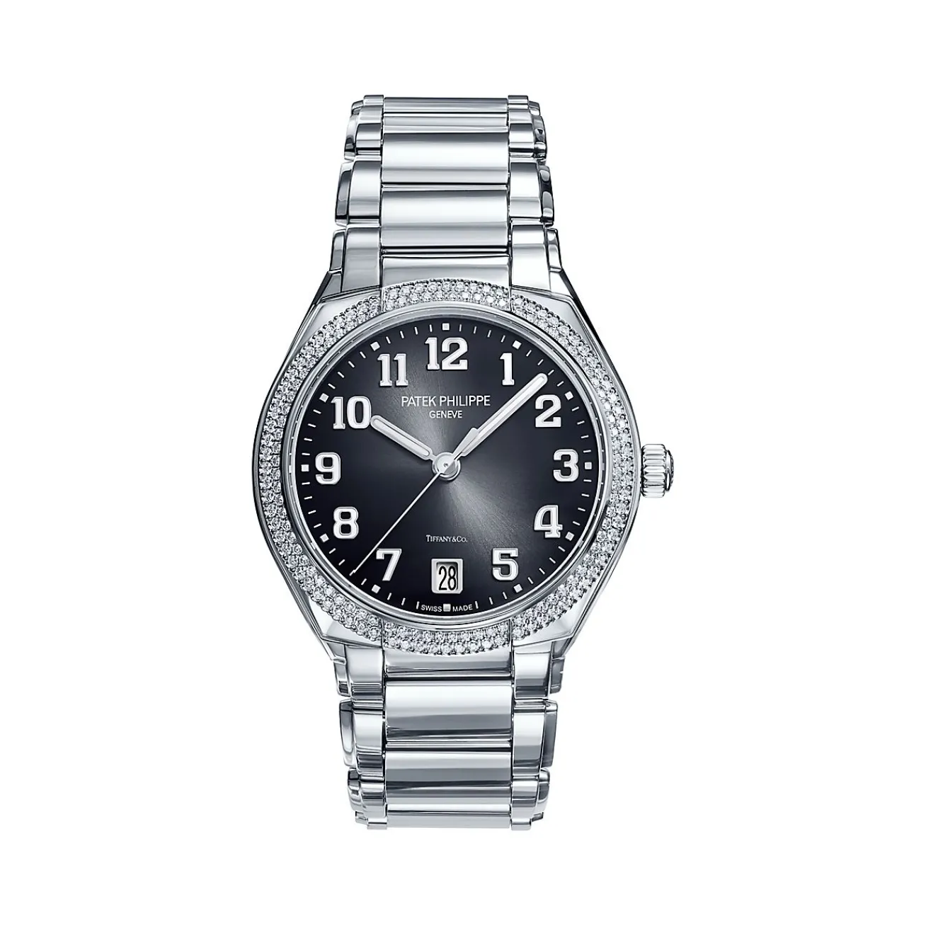 Tiffany & Co. Patek Philippe Twenty~4 women's watch in stainless steel with diamonds. | ^ Patek Philippe