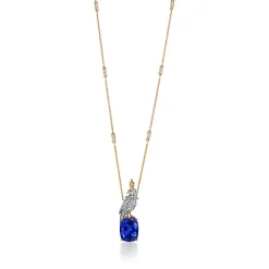 Tiffany & Co. Pendant in Gold and Platinum with a Tanzanite, Diamonds and Pink Sapphires | ^ Necklaces & Pendants|Gold Jewelry