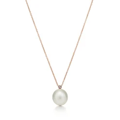 Tiffany & Co. Pendant in 18k rose gold with South Sea cultured pearls and diamonds. | ^ Necklaces & Pendants|Rose Gold Jewelry