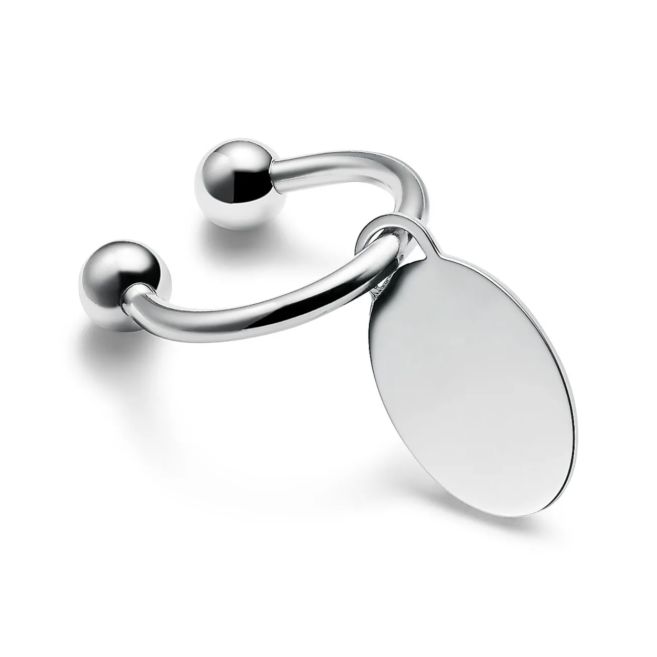 Tiffany & Co. Personal Essentials Oval Tag Screwball Key Ring in Sterling Silver | ^Women Gifts to Personalize|Key Rings