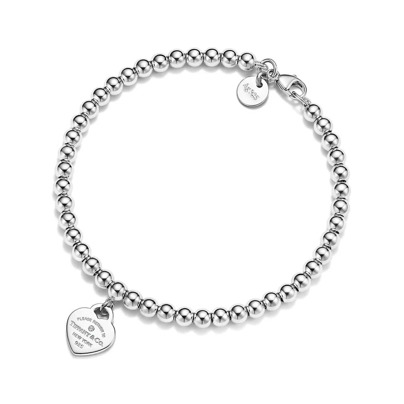 Tiffany & Co. Return to Tiffany® Bead Bracelet in Silver, Tiffany Blue® with a Diamond, 4 mm | ^ Bracelets|Gifts for Her