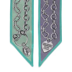 Tiffany & Co. Return to Tiffany® Chains Ribbon Scarf in Jade-colored and Lavender Silk | ^Women Scarves & Stoles|Women's Accessories