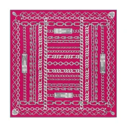 Tiffany & Co. Return to Tiffany® Chains Square Scarf in Fuchsia Silk | ^Women Scarves & Stoles|Women's Accessories