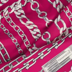 Tiffany & Co. Return to Tiffany® Chains Square Scarf in Fuchsia Silk | ^Women Scarves & Stoles|Women's Accessories