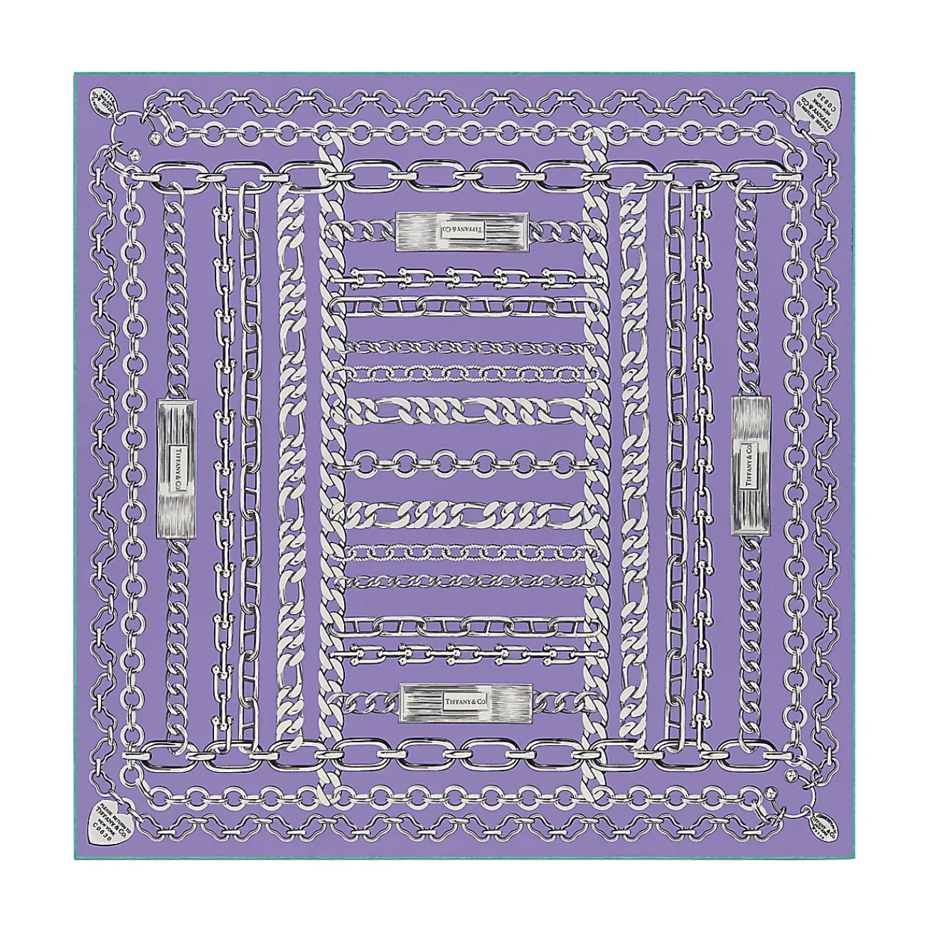 Tiffany & Co. Return to Tiffany® Chains Square Scarf in Lavender Silk | ^Women Scarves & Stoles|Women's Accessories