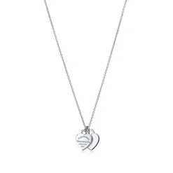 Tiffany & Co. Return to Tiffany® Double Heart Tag Pendant in Silver, Mini | ^ Necklaces & Pendants|Gifts for Her