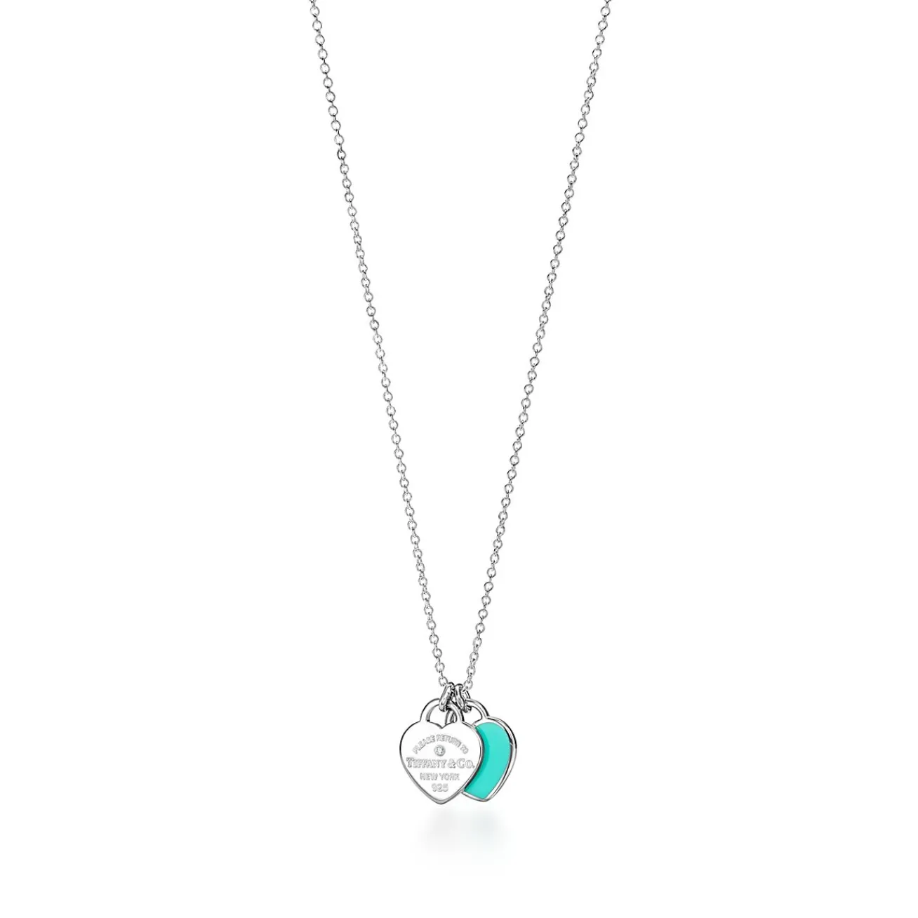 Tiffany & Co. Return to Tiffany® Heart Pendant in Silver, Tiffany Blue® with a Diamond, Mini | ^ Necklaces & Pendants|Gifts for Her