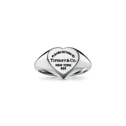 Tiffany & Co. Return to Tiffany® Heart Signet Ring in Silver, Small | ^ Rings|Most Popular Jewelry