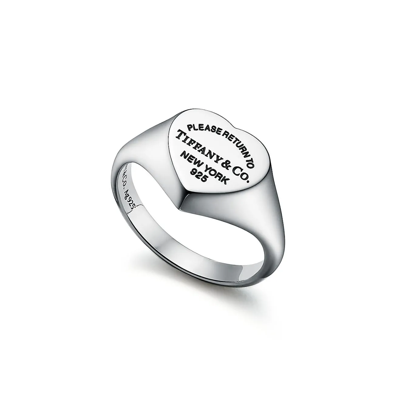 Tiffany & Co. Return to Tiffany® Heart Signet Ring in Silver, Small | ^ Rings|Most Popular Jewelry