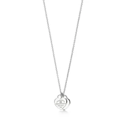 Tiffany & Co. Return to Tiffany® Heart Tag Pendant in Sterling Silver with a Diamond, Mini | ^ Necklaces & Pendants|Dainty Jewelry