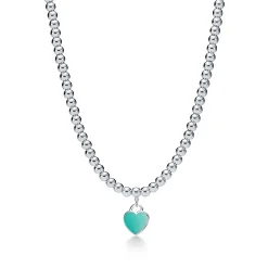 Tiffany & Co. Return to Tiffany® heart tag necklace in sterling silver with enamel finish. | ^ Necklaces & Pendants|Sterling Silver Jewelry