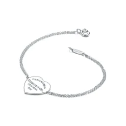 Tiffany & Co. Return to Tiffany® Heart Tag Double Chain Bracelet in Silver, Small | ^ Bracelets|Sterling Silver Jewelry