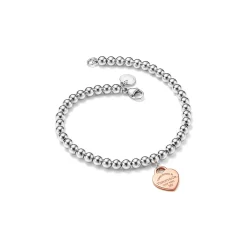 Tiffany & Co. Return to Tiffany® Heart Tag Bead Bracelet in Silver and Rose Gold, 4 mm | ^ Bracelets|Rose Gold Jewelry