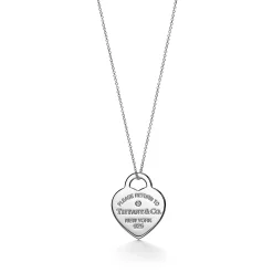 Tiffany & Co. Return to Tiffany® Heart Tag Pendant in Sterling Silver with a Diamond, Medium | ^ Necklaces & Pendants|Sterling Silver Jewelry